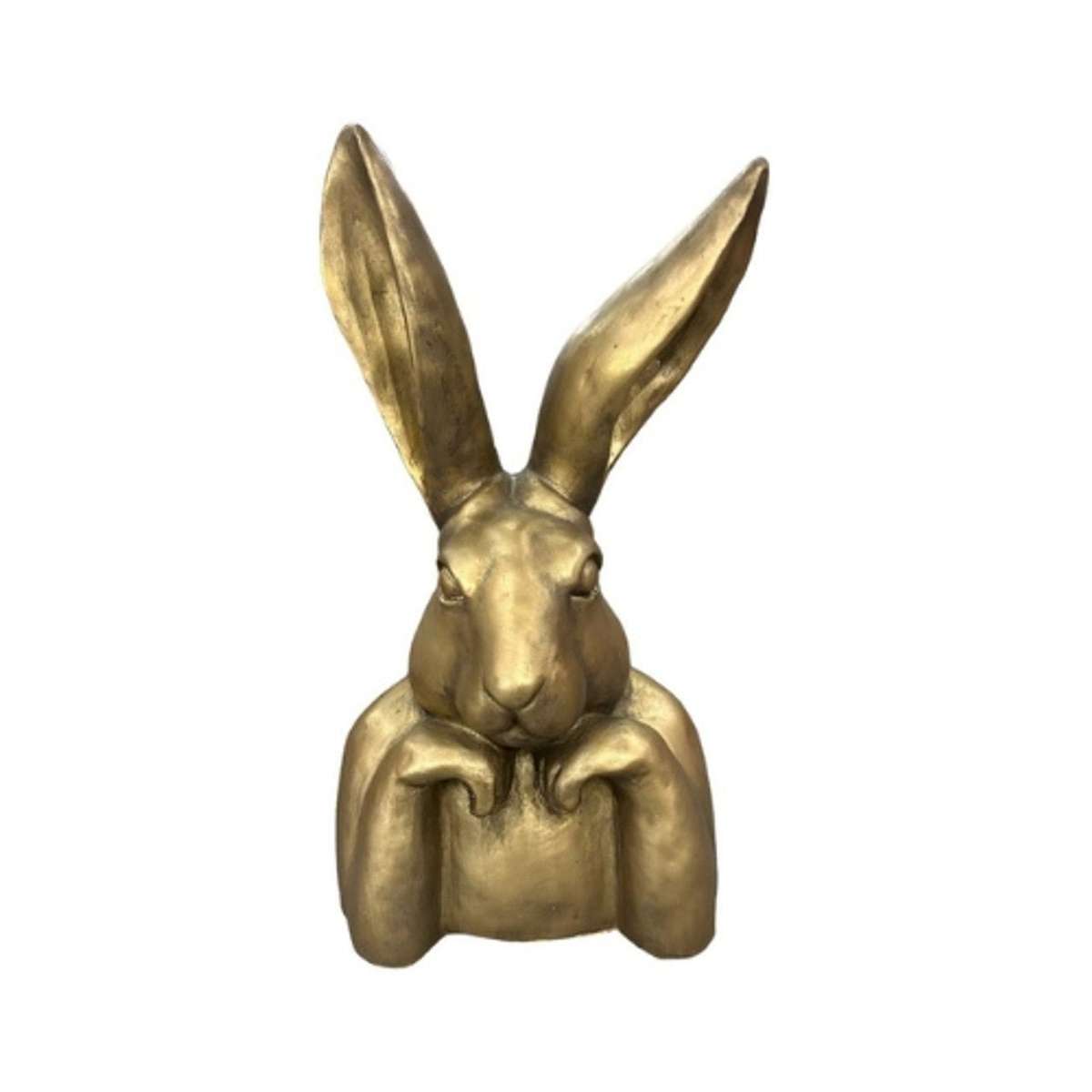 Small Gold Ceramic Bunny Thinking