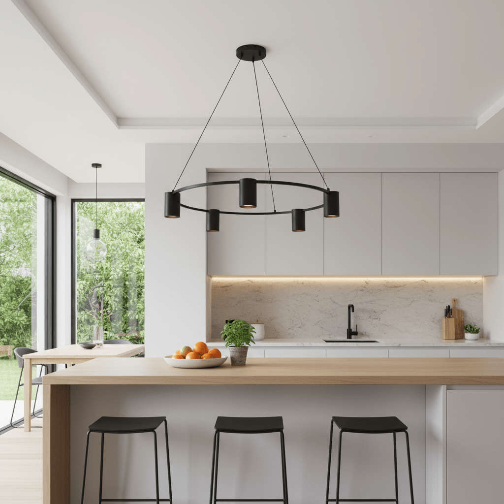 Occhio Round 5 Light Pendant - Black
