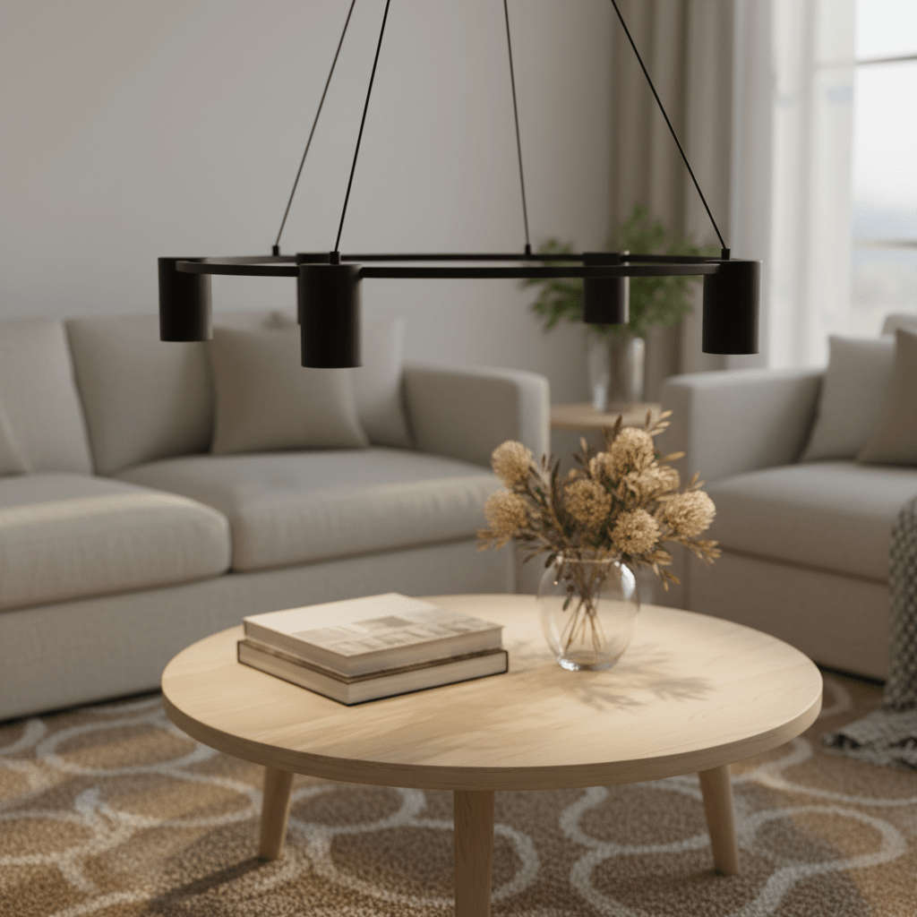 Occhio Round 5 Light Pendant - Black