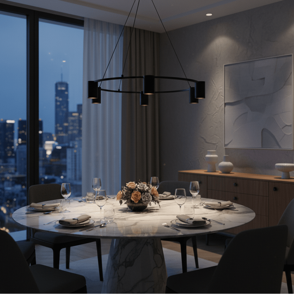 Occhio Round 5 Light Pendant - Black