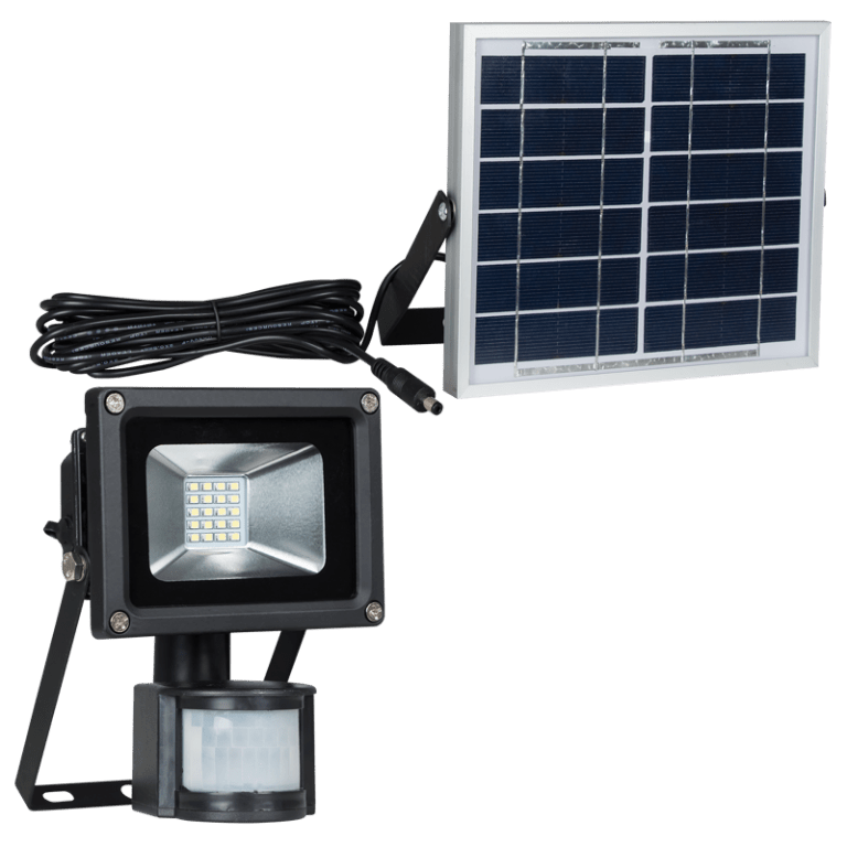 Solar LED Floodlight - 10W LED, 3W Solar Panel, Motion Sensor