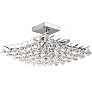 Polished Chrome with Acrylic Crystals Ceiling Fitting