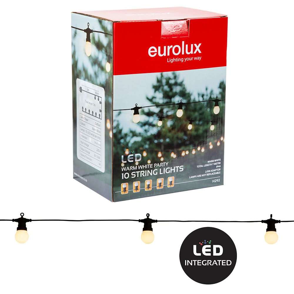 LED String Lights 10 Piece Opaque Warm White