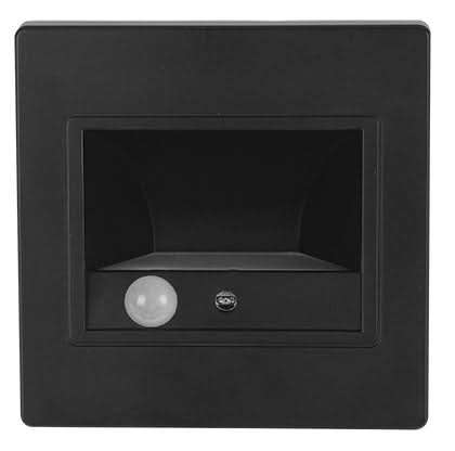 Sqaure Motion Sensor LED Foot Light - Black / Warm White 2700K