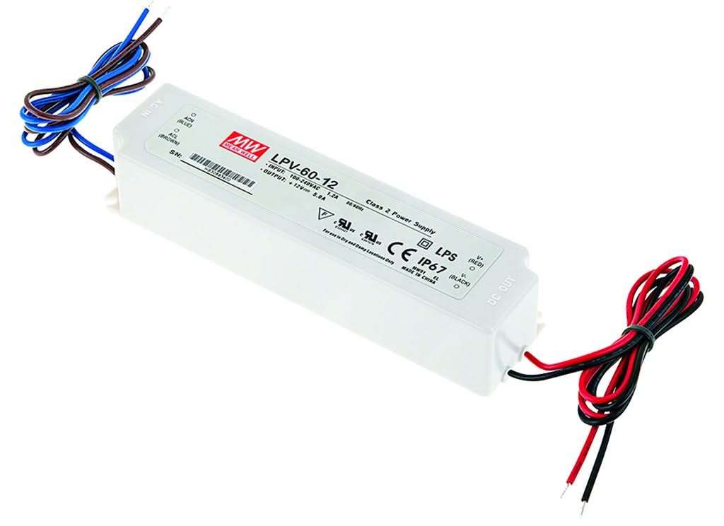 LED Power Supply - IP67 Meanwell 12VDC 60W / 100W / 150W