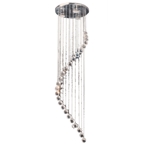 Chrome Pendant with Crystals