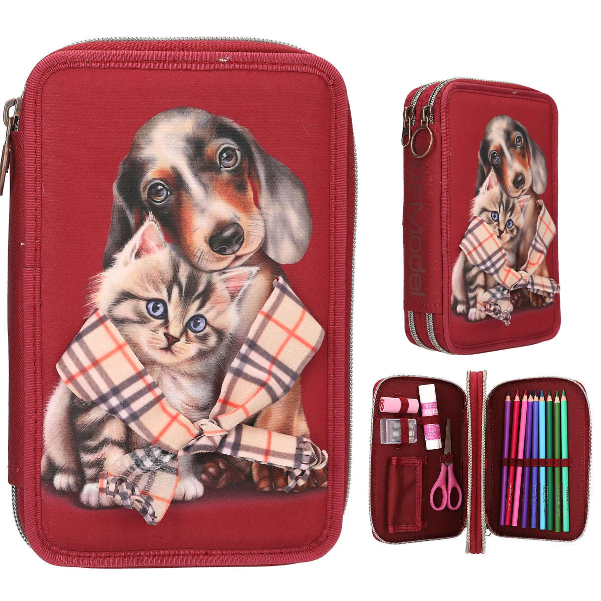 Top Model Double Pencil Case Furever Friends (dog & cat)