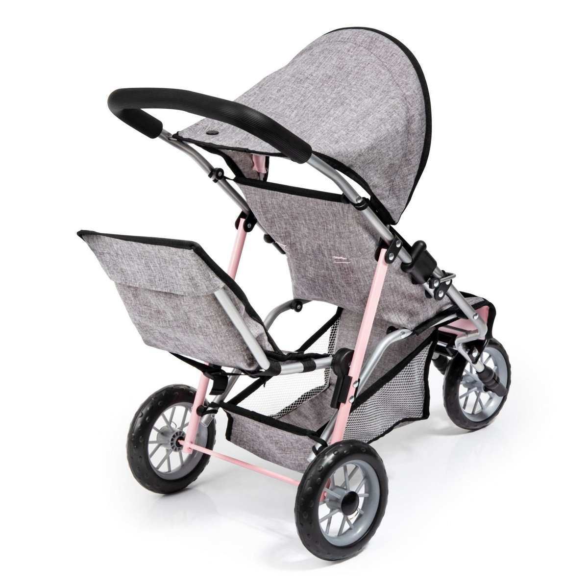 Twin Jogger Duo Dolls Pram (Pink/Grey) (Bayer)