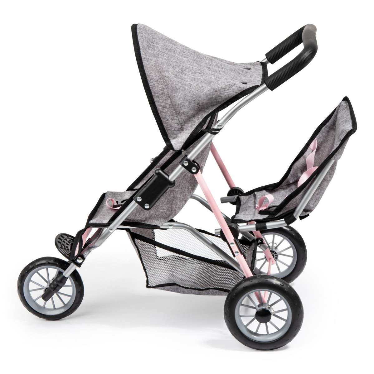 Twin Jogger Duo Dolls Pram (Pink/Grey) (Bayer)