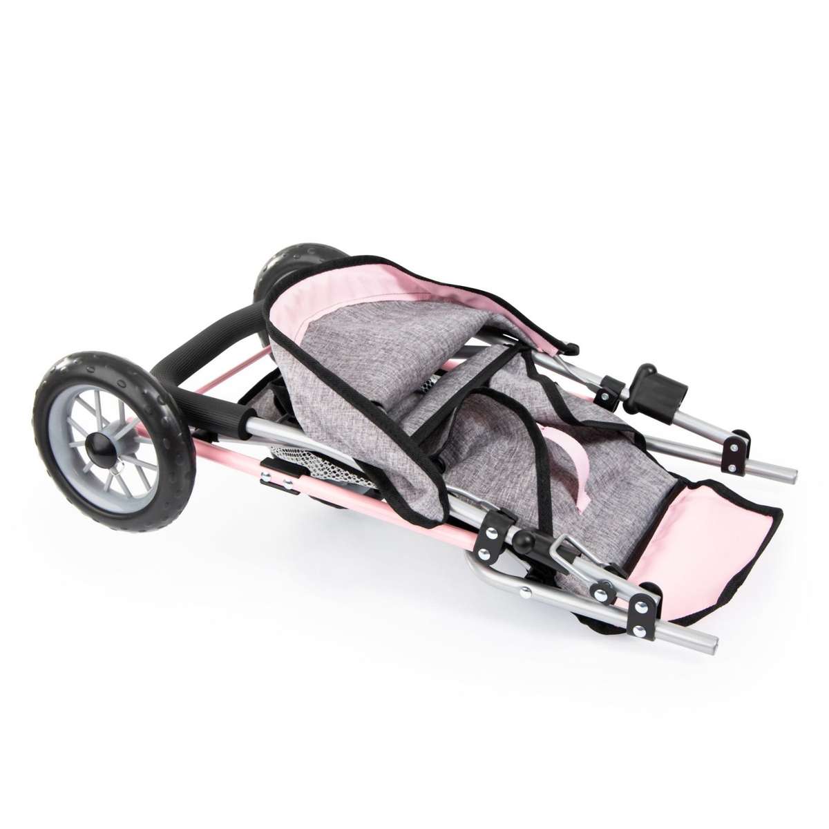Twin Jogger Duo Dolls Pram (Pink/Grey) (Bayer)
