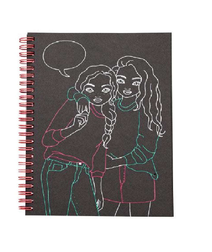 Top Model Doodle Colouring Book Set (w 5xneon pens,stickers)