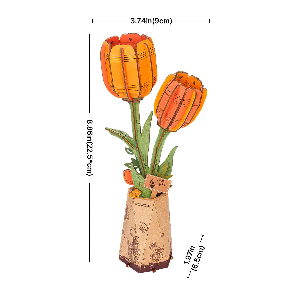 Puzzle 3D Orange Tulips 76pc (Rowood)