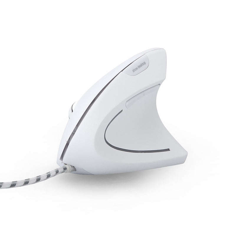 USB Wired Vertical Mouse 3200DPI Adjustable 7Buttons Ergonomic Gaming Mice Show Desktop - white