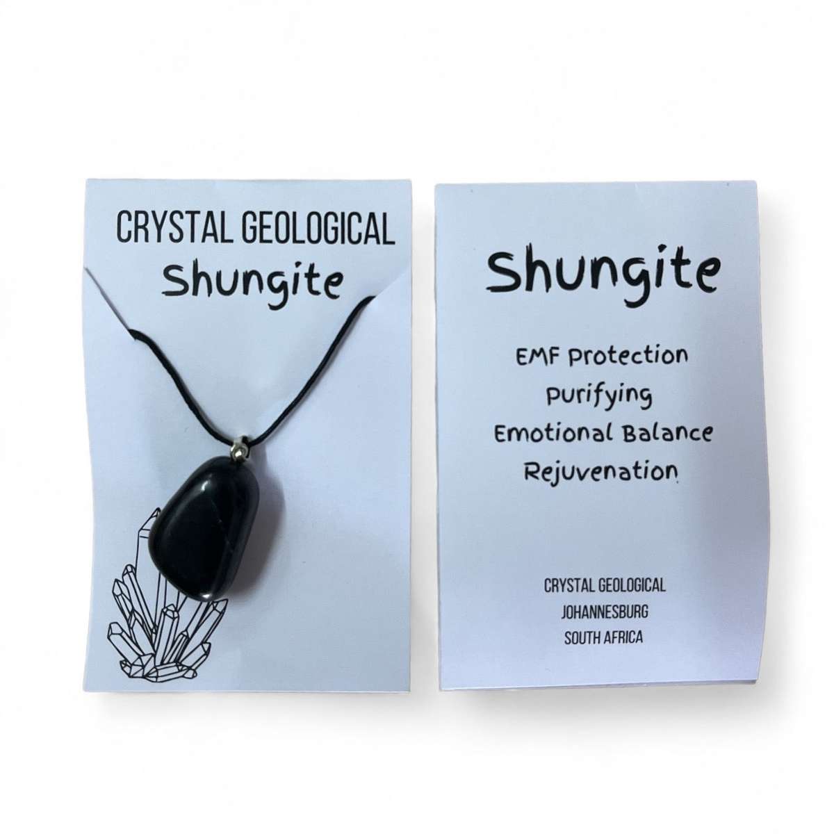 Assorted Tumble Gemstone Necklace on Black Cord - Crystal Geological