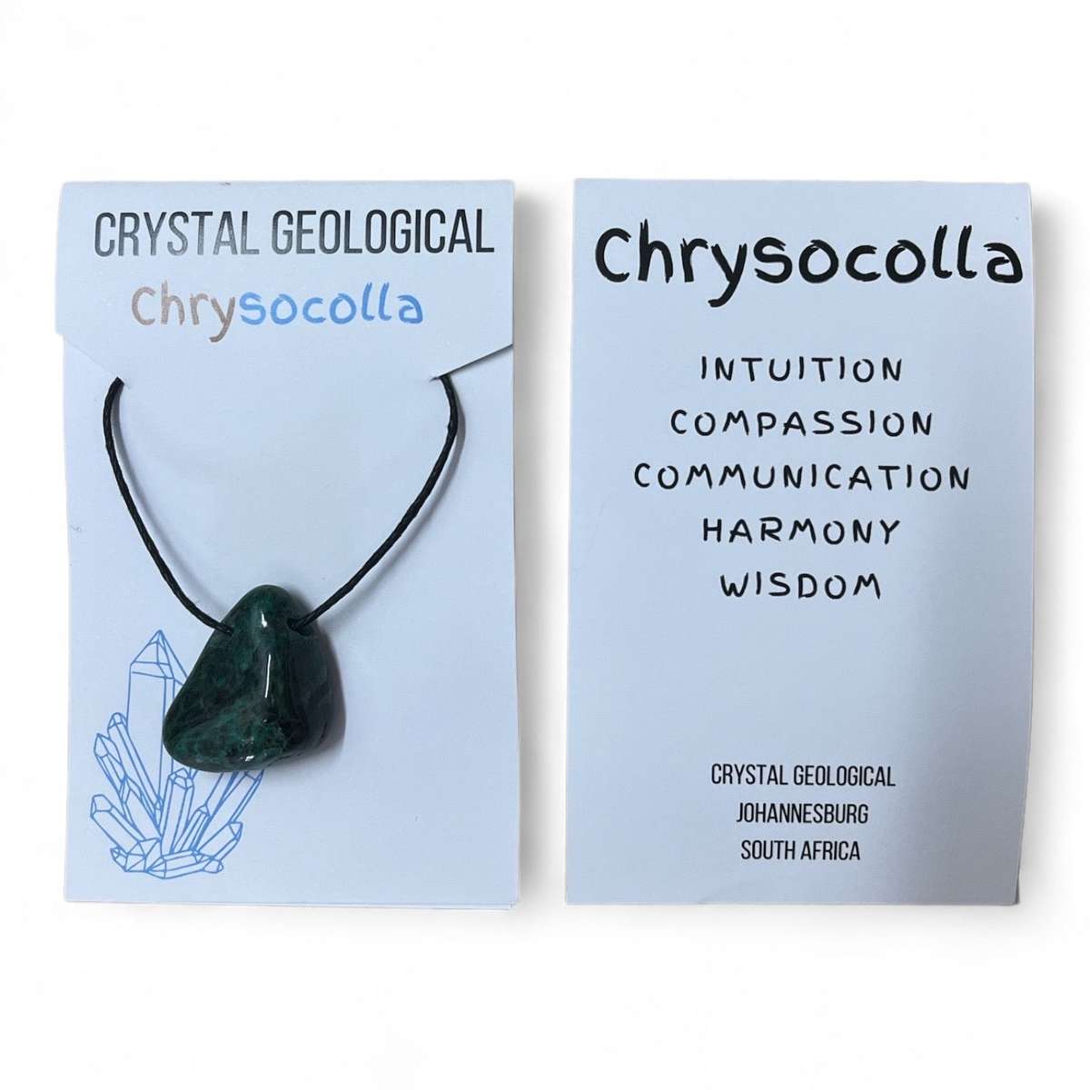 Assorted Tumble Gemstone Necklace on Black Cord - Crystal Geological