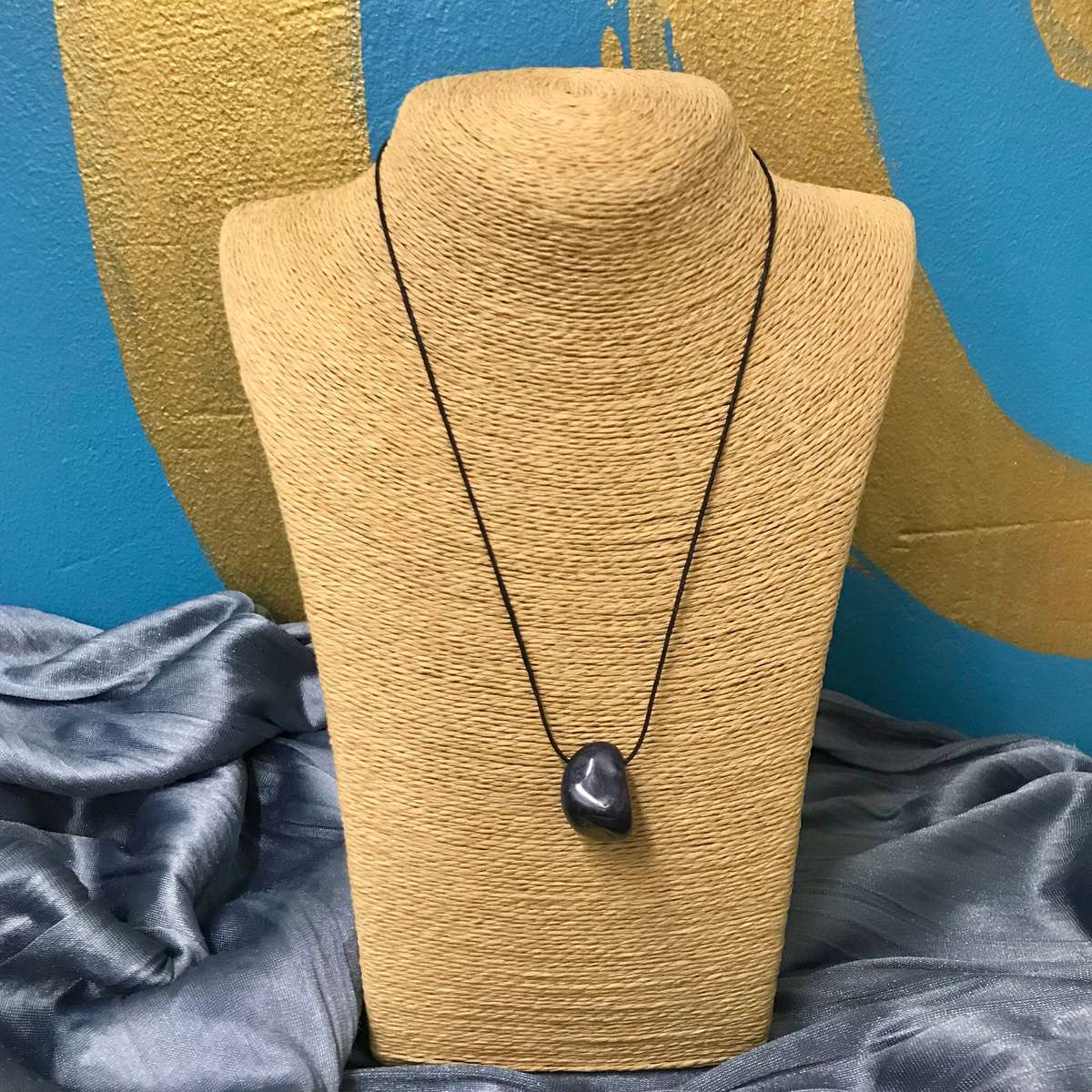 Assorted Tumble Gemstone Necklace on Black Cord - Crystal Geological