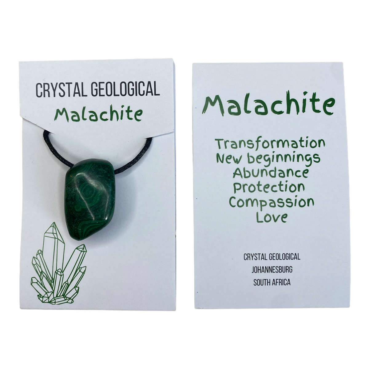 Assorted Tumble Gemstone Necklace on Black Cord - Crystal Geological