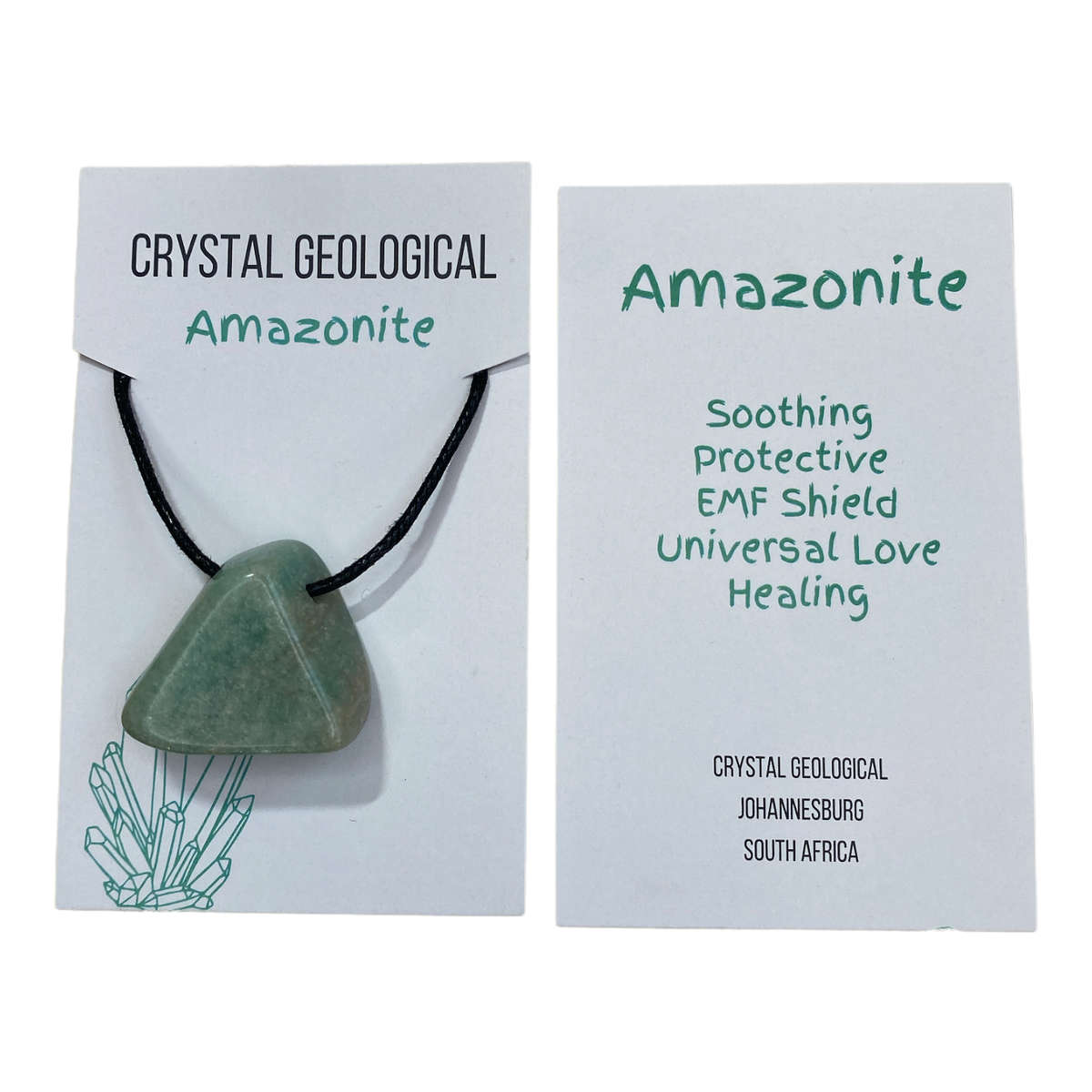 Assorted Tumble Gemstone Necklace on Black Cord - Crystal Geological