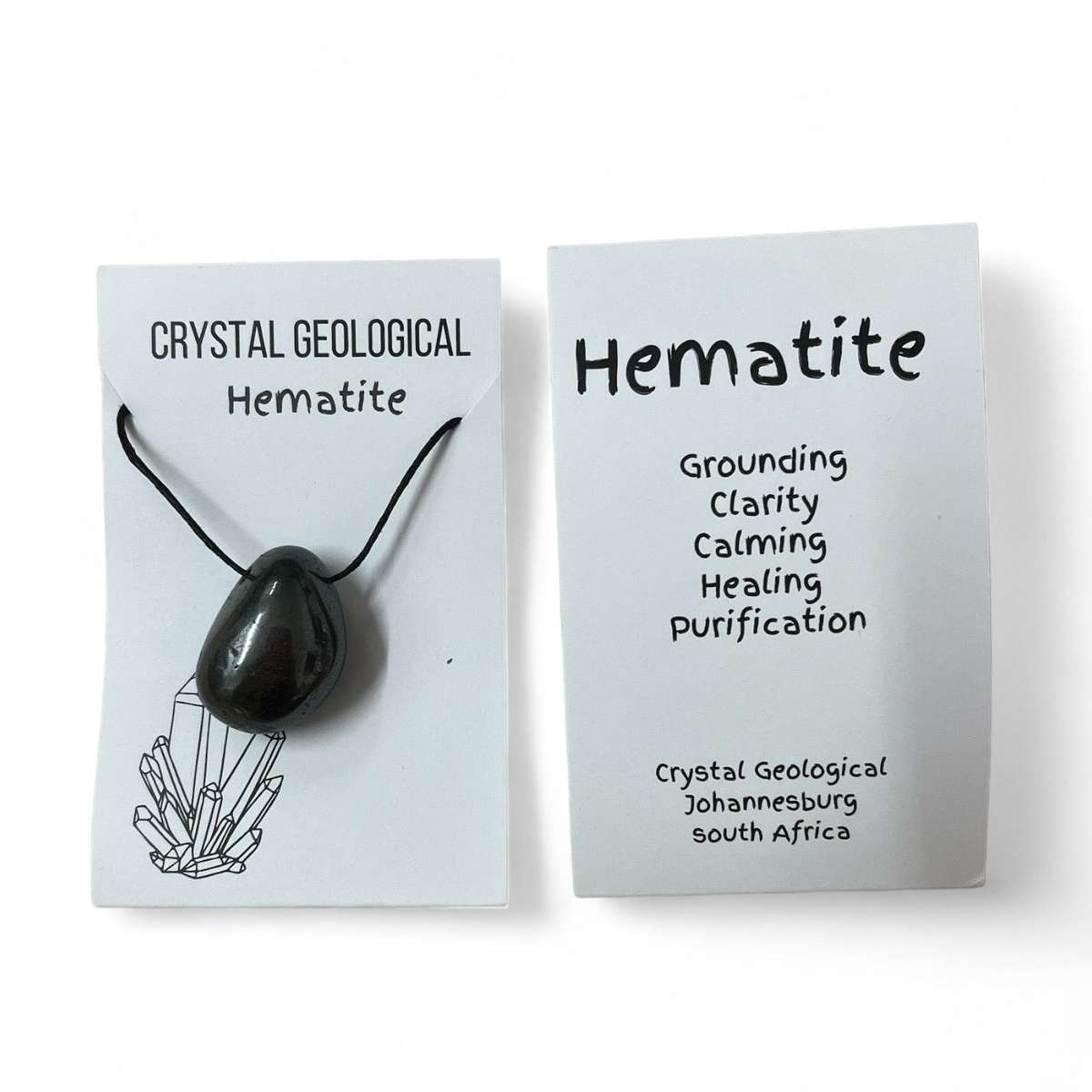 Assorted Tumble Gemstone Necklace on Black Cord - Crystal Geological