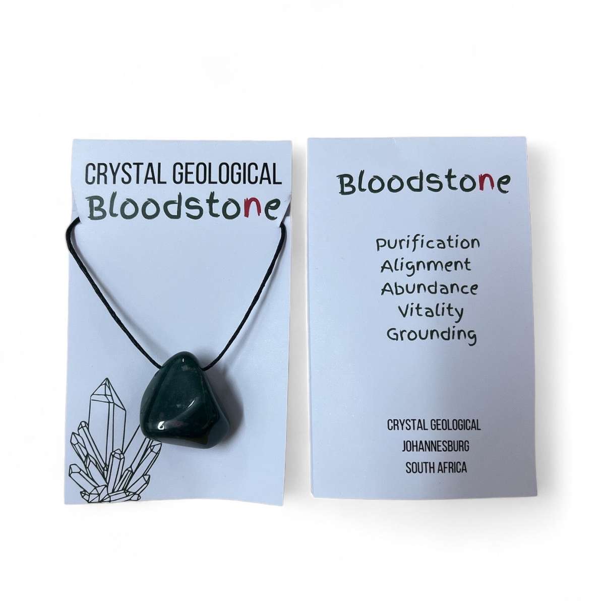 Assorted Tumble Gemstone Necklace on Black Cord - Crystal Geological