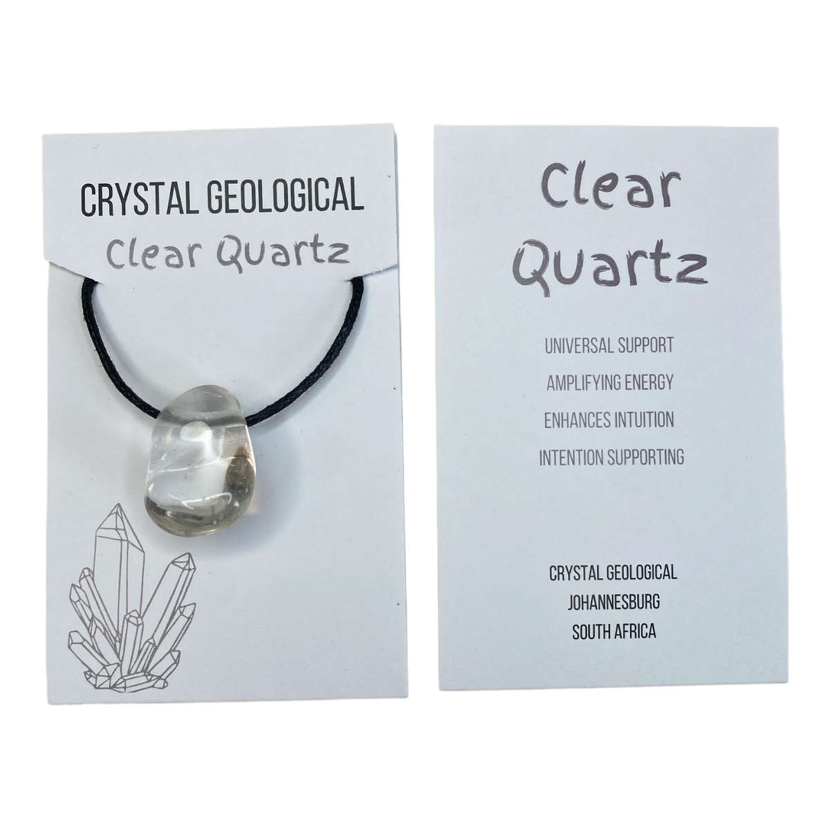 Assorted Tumble Gemstone Necklace on Black Cord - Crystal Geological