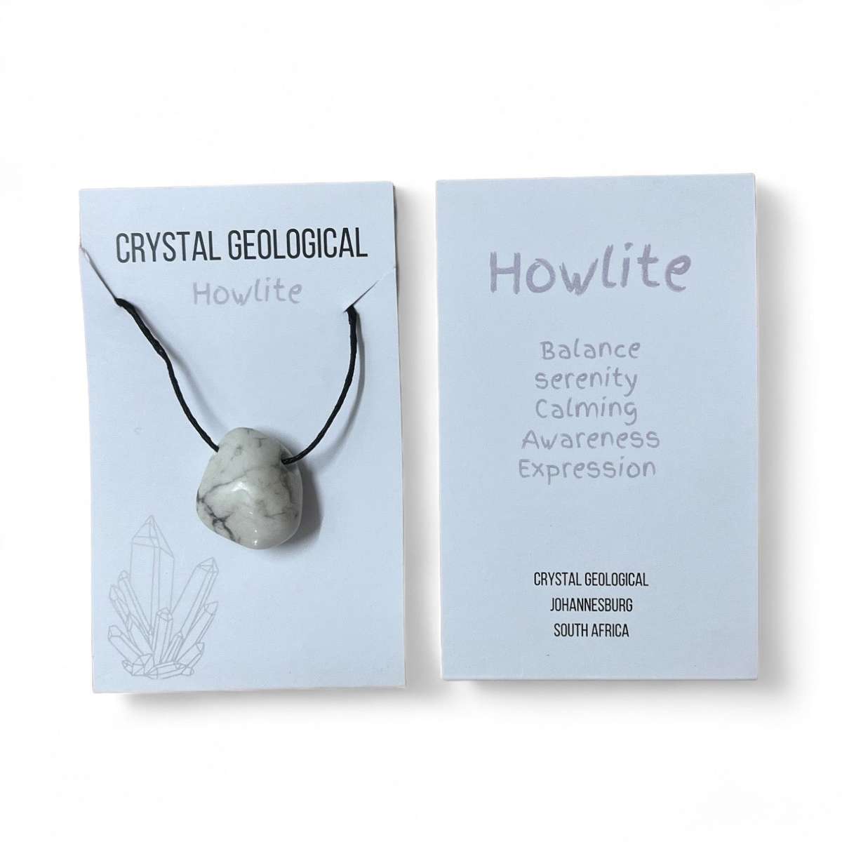 Assorted Tumble Gemstone Necklace on Black Cord - Crystal Geological