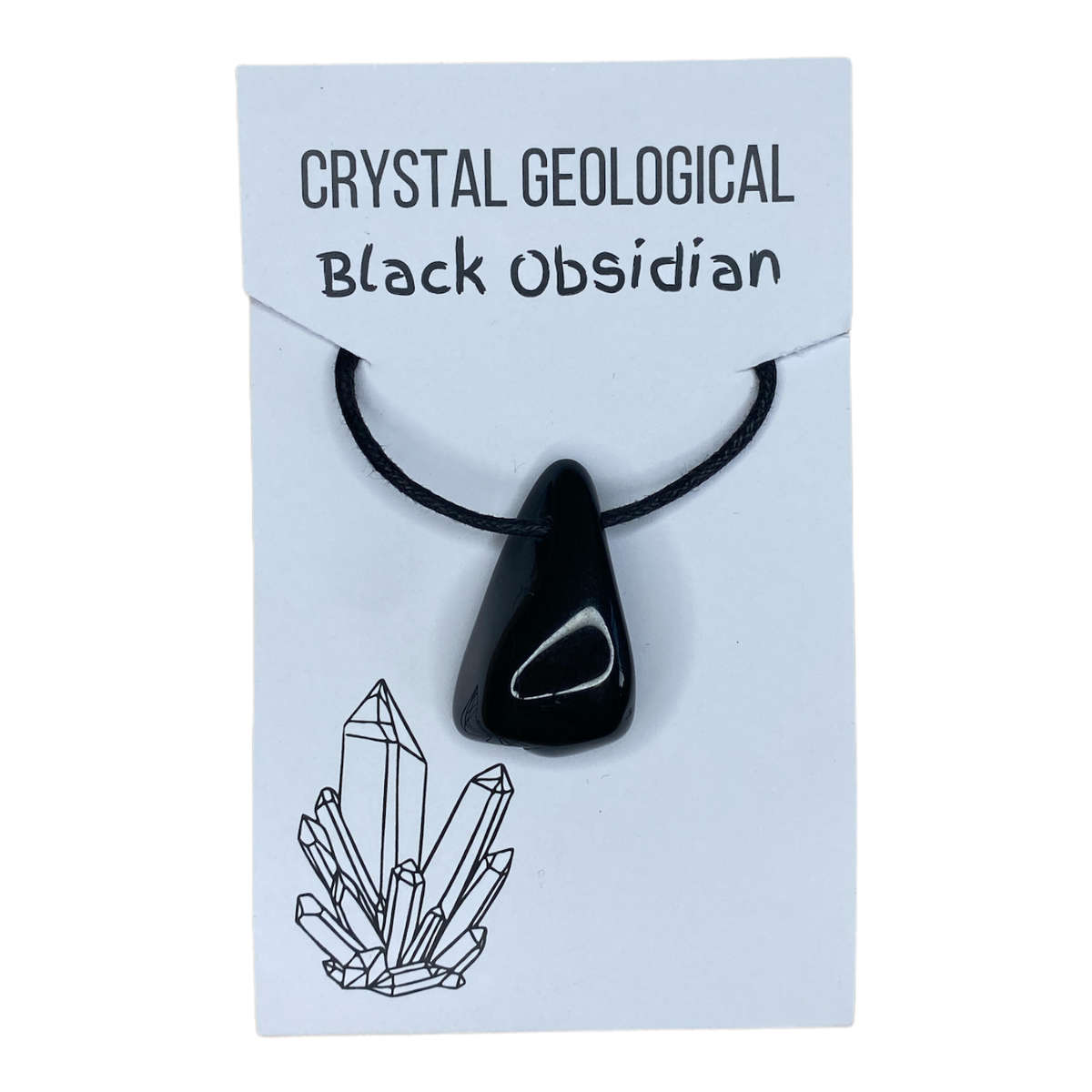 Assorted Tumble Gemstone Necklace on Black Cord - Crystal Geological