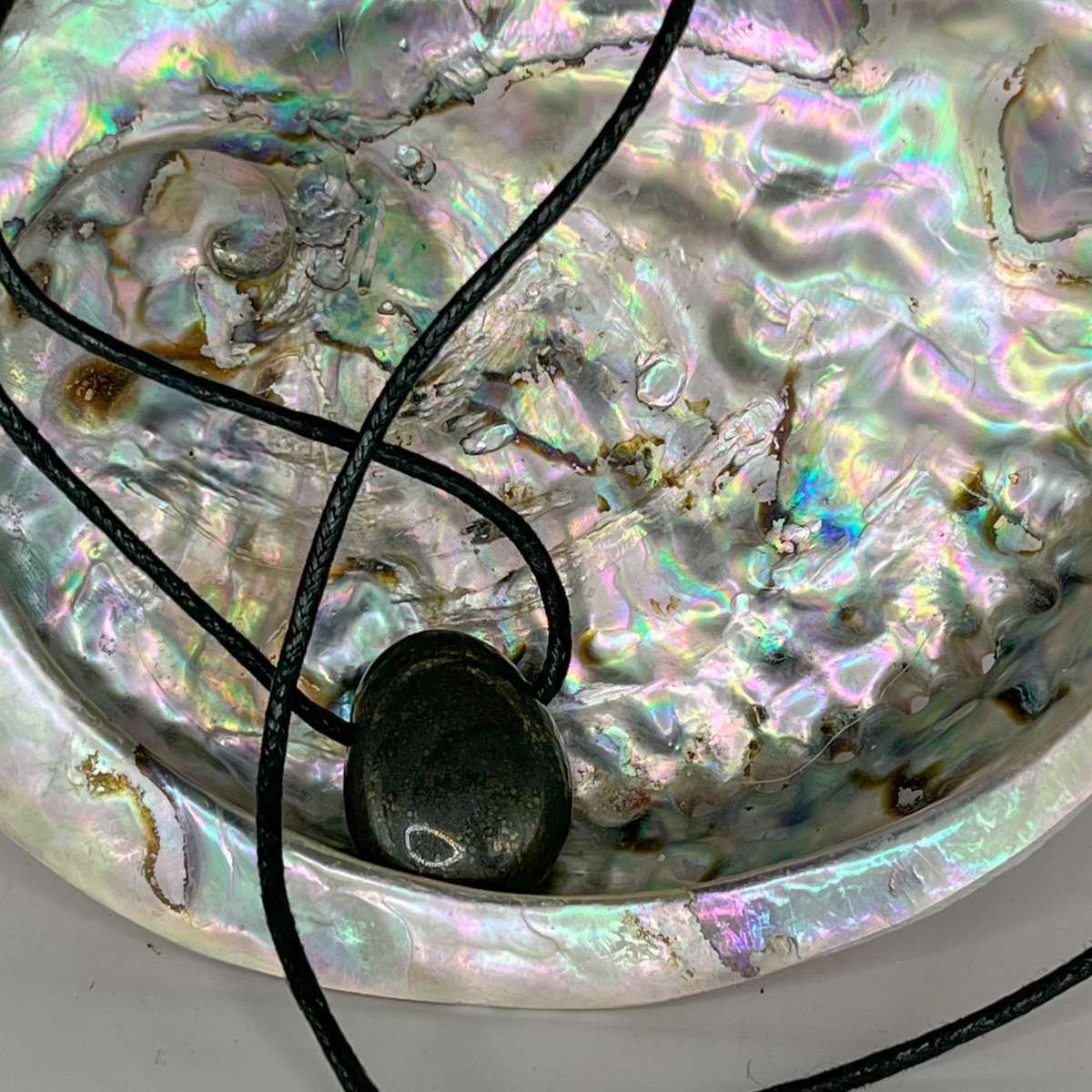 Assorted Tumble Gemstone Necklace on Black Cord - Crystal Geological