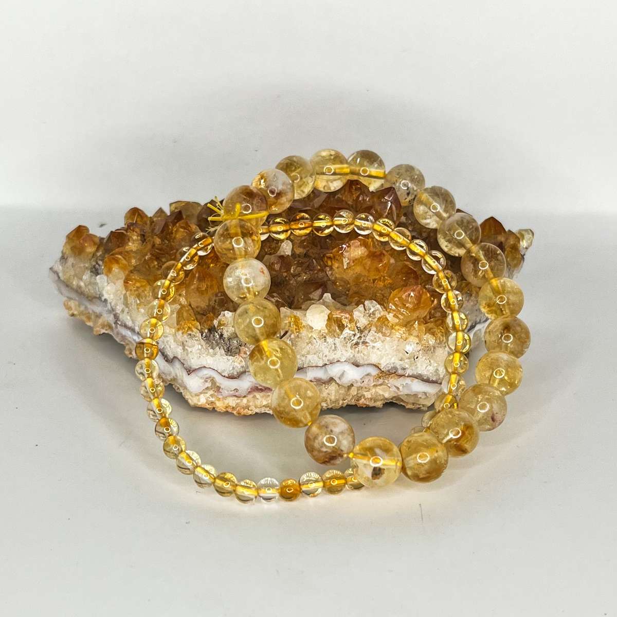 Citrine Round Bead Bracelets