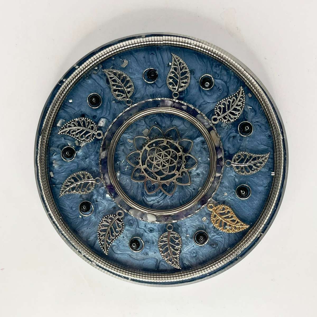 Blue Leaf Coaster - Orgonite