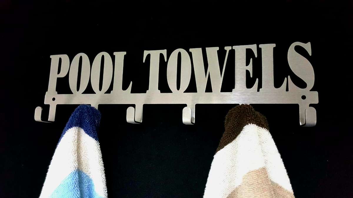 Pool Towels 6 hook towel hanger Small or Large