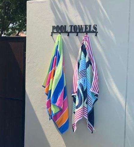 Pool Towels 6 hook towel hanger Small or Large