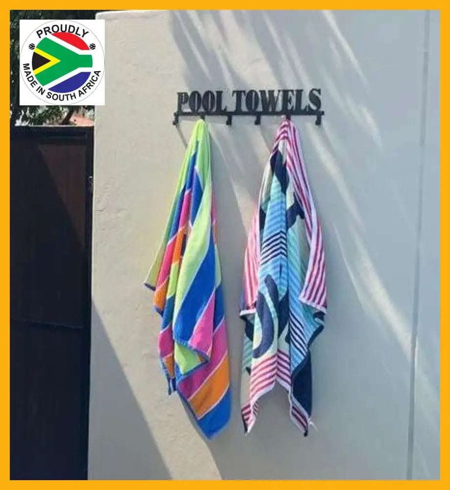 Pool Towels 6 hook towel hanger Small or Large