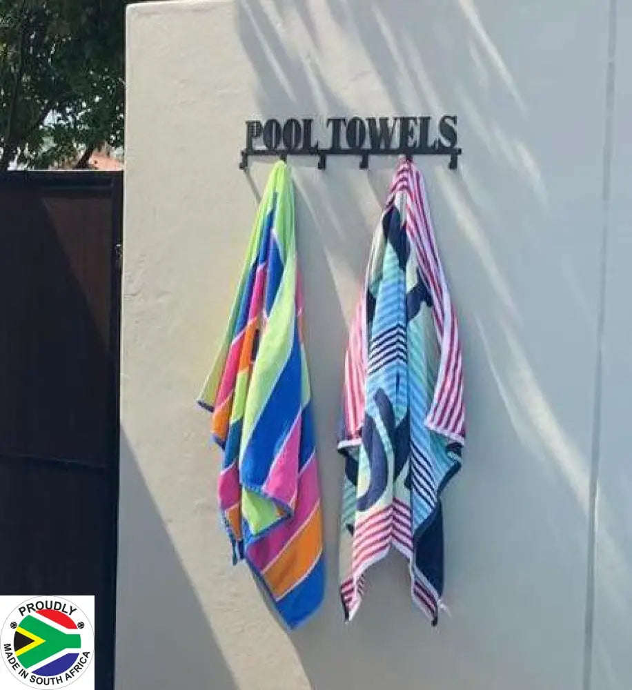 Pool Towels 6 hook towel hanger Small or Large