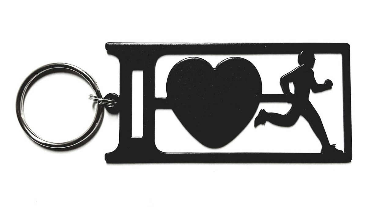 I Love Running Man Key Ring