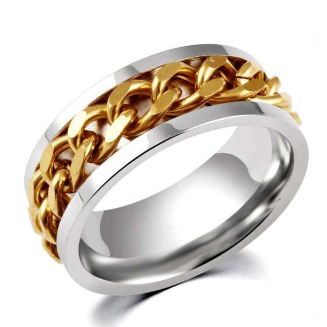 ASHA CRAFT - Titanium Mens Rotating Wedding Band. Ring Size 10