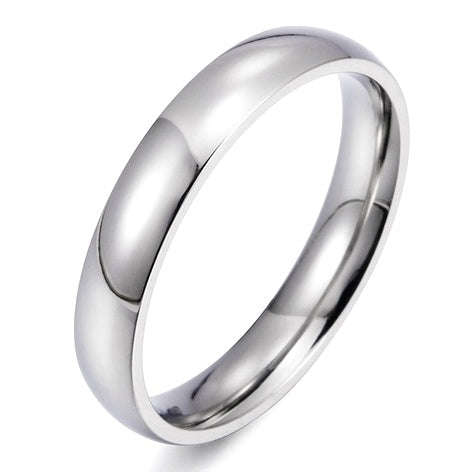 4mm Wide Wedding Band Stainless Steel Ring. Size 8