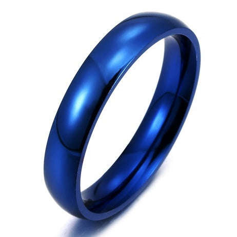 SUPER SALE! 4mm Wide Blue Stainless Steel Ring Size 7