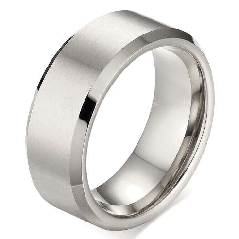 ASHA CRAFT - Mens Matte Stainless Steel Wedding Band. Ring Size 12