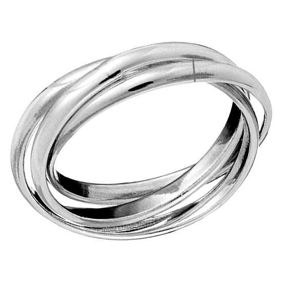 Titanium Thin Interlocking Russian Bands Set. Ring Size 6,7,8,9,10,11