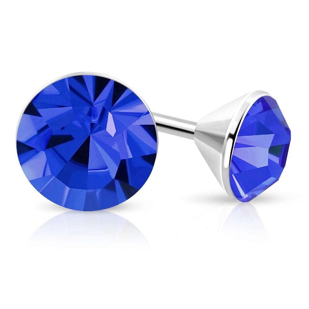 ASHA CRAFT - 1.50ct Sapphire Blue Crystal Stud Earrings
