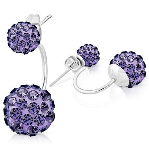 TITANIUM SHAMBALLA EARRINGS - PURPLE
