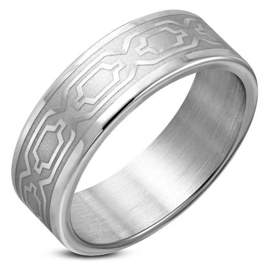 Mens Matte Stainless Steel Celtic Band Ring - Size 13 | Z+1