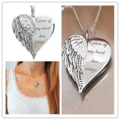A Piece of My Heart Has Wings Pendant and Necklace