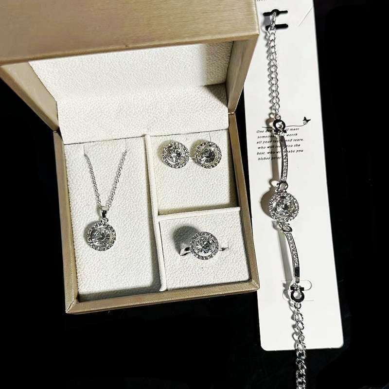 Elegant Style Diamond Cut 4 Piece Jewelry Set