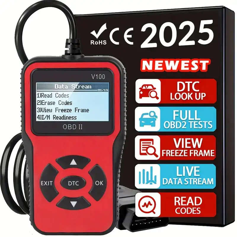 Professional Engine Fault Code Diagnostic Scan Tool for OBD II Protocol Cars | V100 OBD2 Scanner