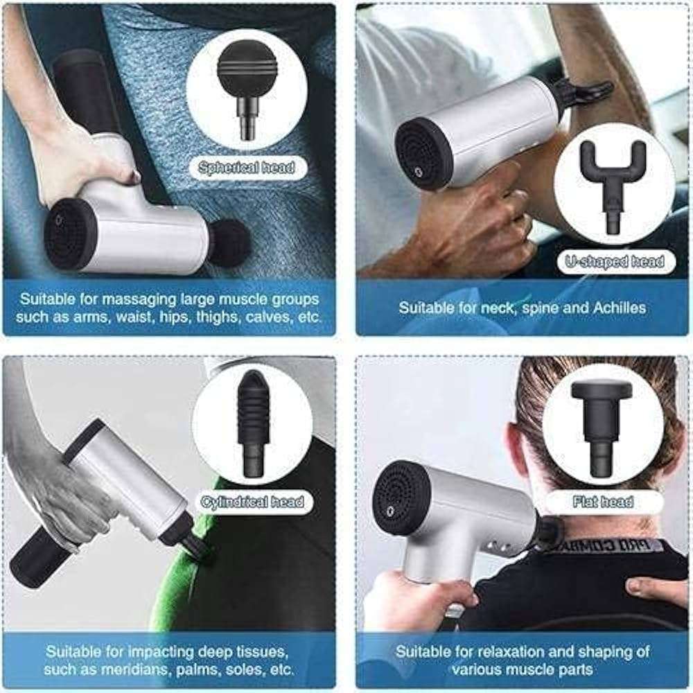 Muscle Relief Massager With 4 Massage Tips