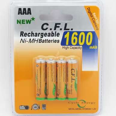 AAA Rechargeable Batteries Pack of 4