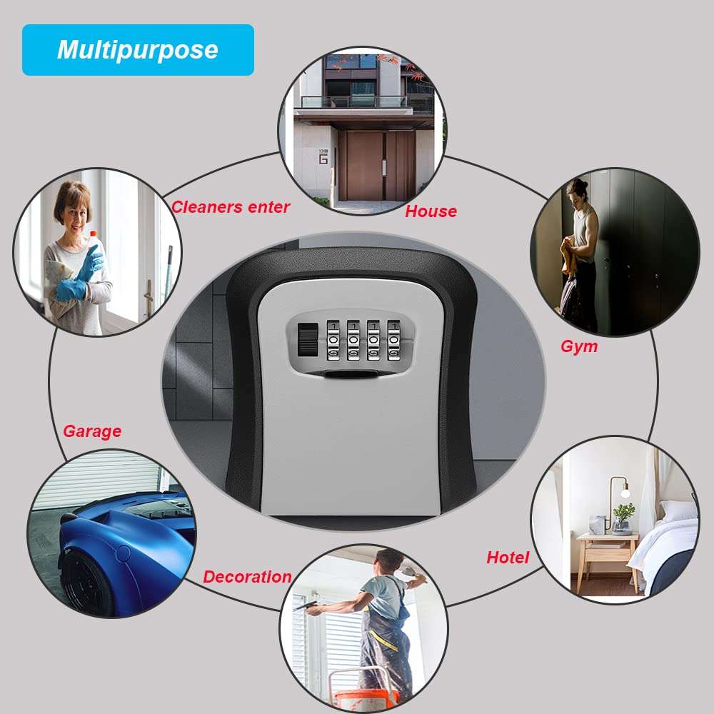 Key Storage Lock Box with 4 Digit Combination