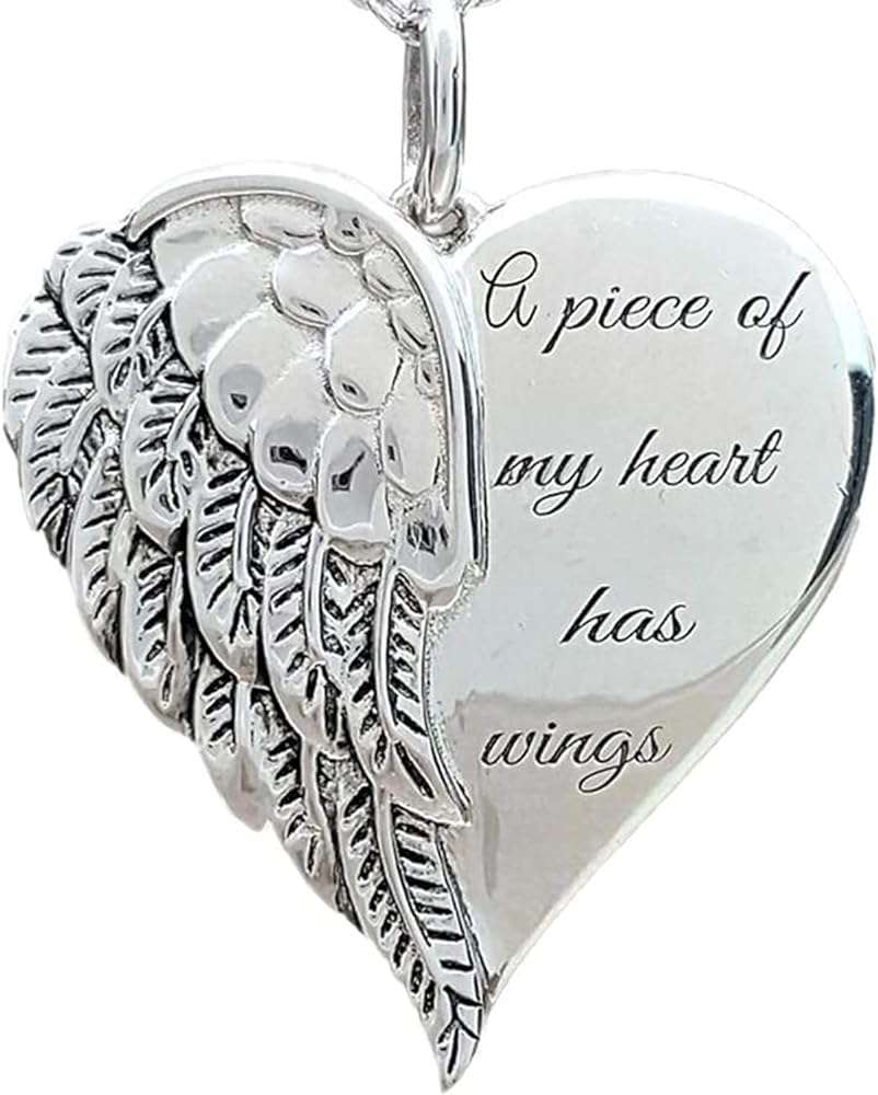 A Piece of My Heart Has Wings Pendant and Necklace